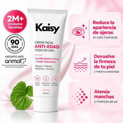 Kaisy™ Crema facial Antiedad · Efecto lifting inmediato + Piel de vidrio coreana