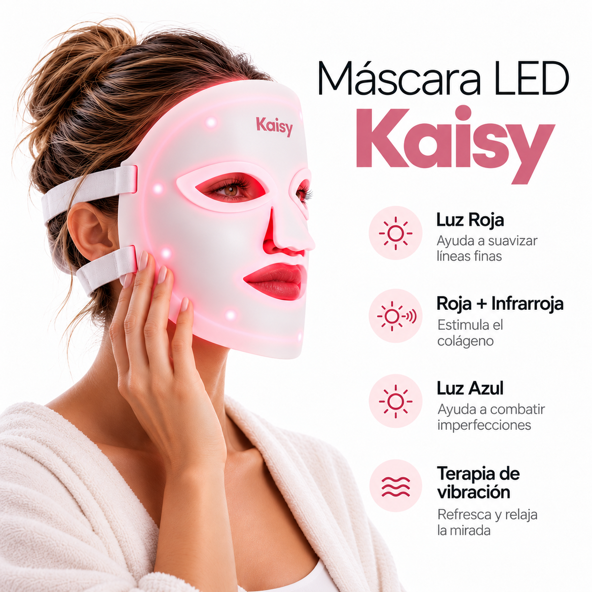 Máscara de Luz Roja Kaisy
